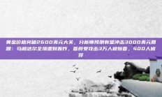 黄金价格突破2600美元大关，分析师预测有望冲击3000美元回顾：乌格达尔全境遭到轰炸，首府受攻击3万人被斩首，400人被俘