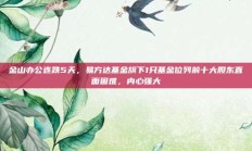 金山办公连跌5天，易方达基金旗下1只基金位列前十大股东直面困难，内心强大
