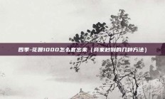 四季-花呗1000怎么套出来（商家秒到的几种方法）