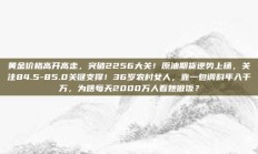 黄金价格高开高走，突破2256大关！原油期货逆势上扬，关注84.5-85.0关键支撑！36岁农村女人，靠一包调料年入千万，为啥每天2000万人看她做饭？