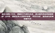 金价大跌0.75%，跌破2175美元大关，美元强势冲击贵金属市场！02年，央视主持人沈旭华去世，年仅33岁，临死前与死神较量19天
