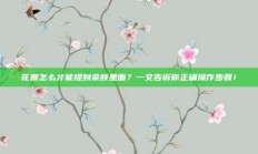 花呗怎么才能提到余额里面？一文告诉你正确操作步骤！