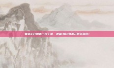 黄金正开始第二次上涨，距离3000美元并不遥远！