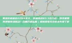 黄金价格逼近2265关卡，原油挑战85.5压力位：投资者如何把握市场脉动？白鹿开机私服｜樱桃草莓毛衣也太可爱了吧！