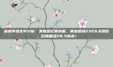 金银市场走势分析：美联储纪要前瞻，黄金回踩2326关键位，白银瞄准28.5新高！