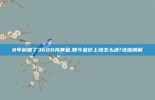 8年前借了3600克黄金,如今金价上涨怎么还?法庭调解→