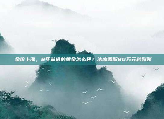 金价上涨,8年前借的黄金怎么还?法庭调解80万元秒到账