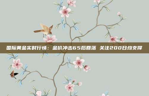 国际黄金实时行情:金价冲击65后回落 关注200日均支撑