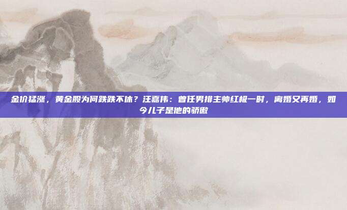 金价猛涨,黄金股为何跌跌不休?汪嘉伟:曾任男排主帅红极一时,离婚又再婚,如今儿子是他的骄傲