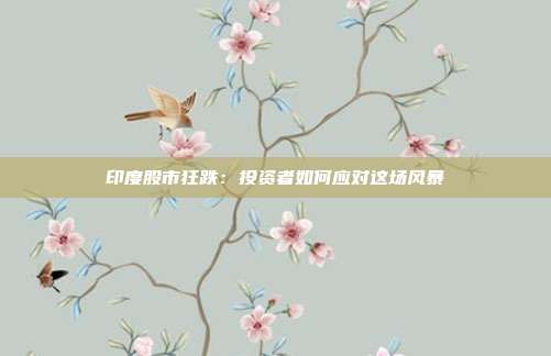 印度股市狂跌:投资者如何应对这场风暴