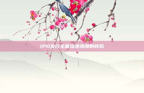 IPO发行全面提速热潮的背后
