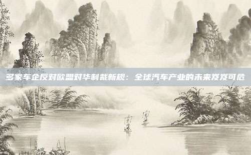 多家车企反对欧盟对华制裁新规:全球汽车产业的未来岌岌可危