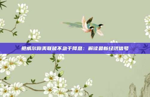 鲍威尔称美联储不急于降息:解读最新经济信号