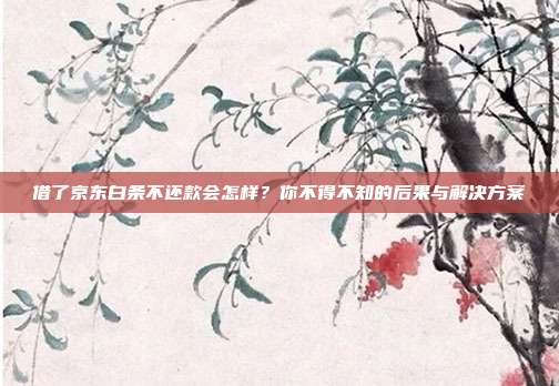 借了京东白条不还款会怎样?你不得不知的后果与解决方案