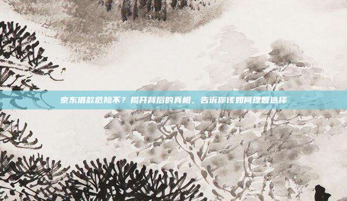 京东借款危险不?揭开背后的真相,告诉你该如何理智选择
