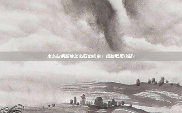 京东白条额度怎么取出钱来?揭秘取现攻略!