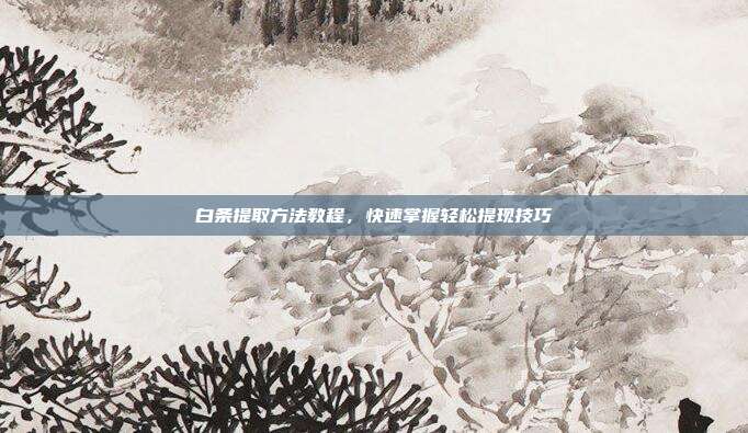 白条提取方法教程,快速掌握轻松提现技巧
