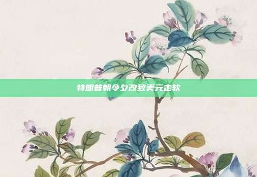 特朗普朝令夕改致美元走软