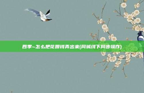 四季~怎么把花呗钱弄出来(同城线下同步操作)