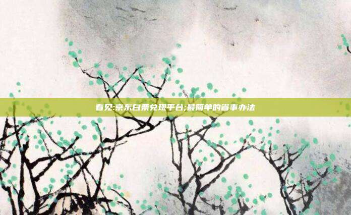看见:京东白条兑现平台;最简单的省事办法
