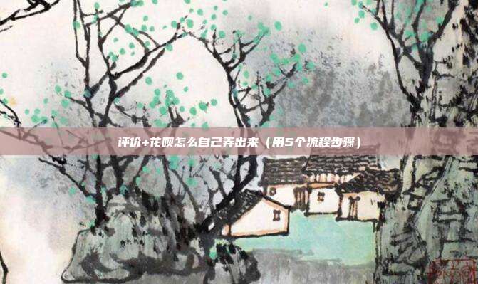 评价+花呗怎么自己弄出来(用5个流程步骤)