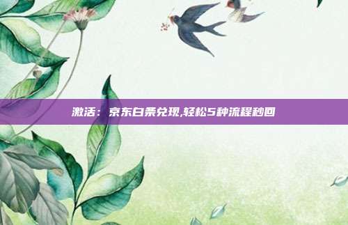 激活:京东白条兑现,轻松5种流程秒回