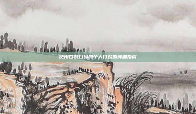 使用白条扫码向个人付款的详细指南